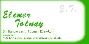 elemer tolnay business card